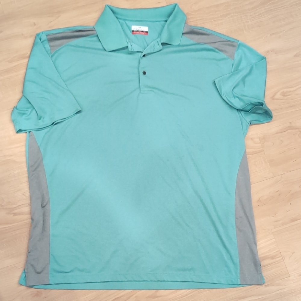 3XT Tall Grand Slam Men's Aqua and Gray Polo Shirt